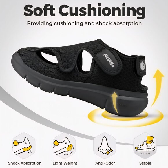 FitVille Mens "EasyTop V5" Recovery Sandal Shoes- Casual Walking- Size: 10W - Picture 16 of 17